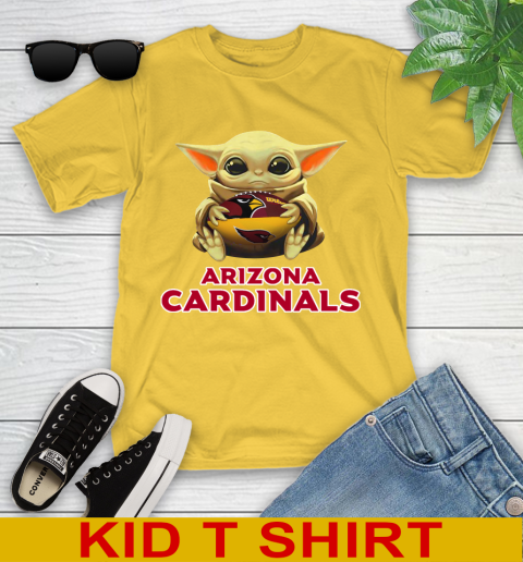 NFL Football Arizona Cardinals Baby Yoda Star Wars Shirt Youth T-Shirt 8