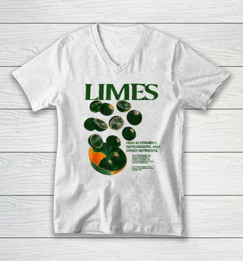 Limes Funny High In Vitamin C Antioxidants Other Nutrients V-Neck T-Shirt