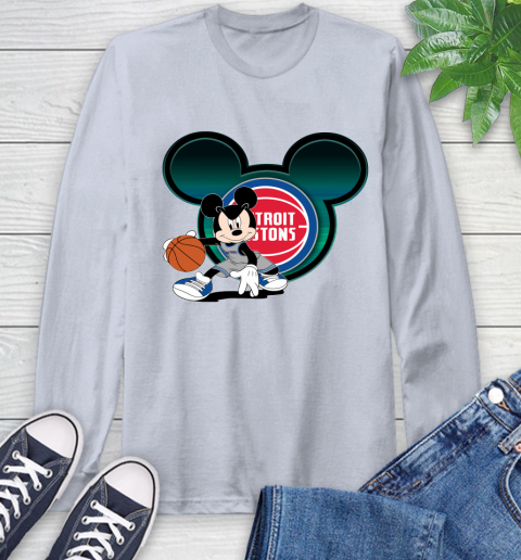 NBA Detroit Pistons Mickey Mouse Disney Basketball Long Sleeve T-Shirt 6