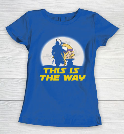 Minnesota Vikings NFL Football Star Wars Yoda And Mandalorian This Is The Way Women's T-Shirt 8