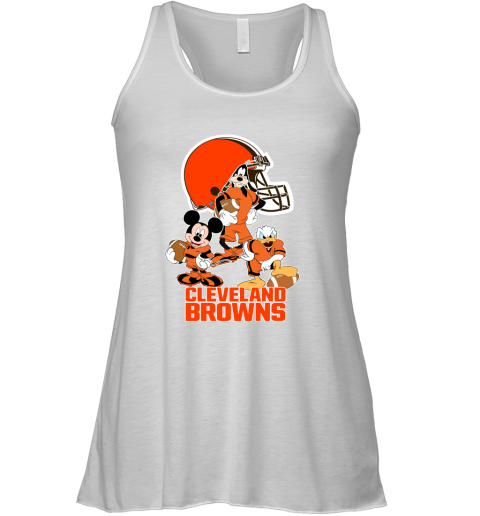 Mickey Donald Goofy The Three Cleveland Browns Football Racerback Tank