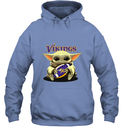 Baby Yoda Loves The Minnesota Vikings Star Wars NFL Youth Hoodie 