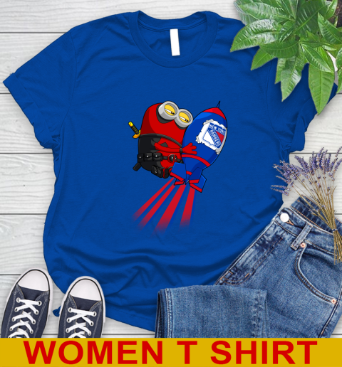 NHL Hockey New York Rangers Deadpool Minion Marvel Shirt Women's T-Shirt 10