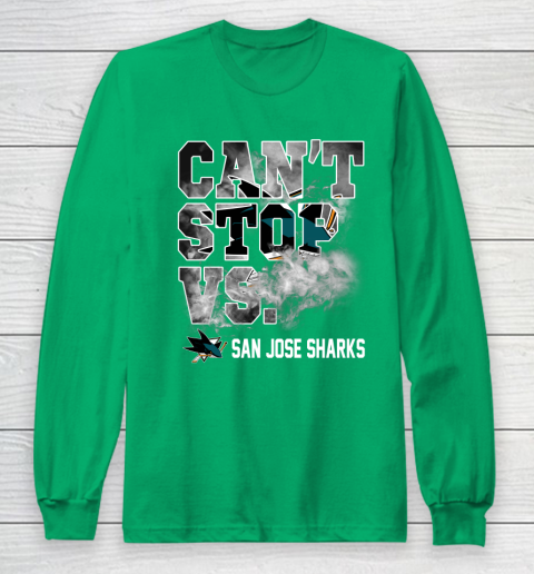 NHL San Jose Sharks Hockey Can't Stop Vs Long Sleeve T-Shirt 4