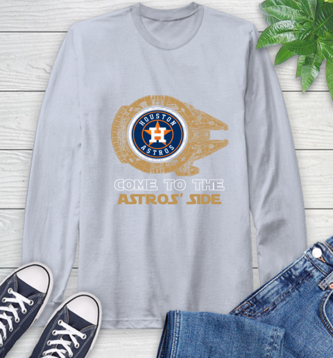MLB Come To The Houston Astros Side Star Wars Baseball Sports Long Sleeve T-Shirt 6