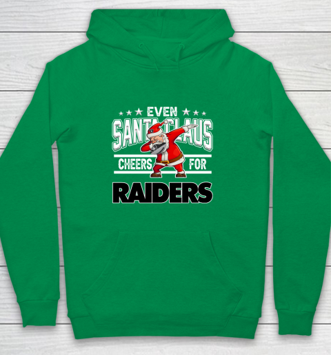Oakland Raiders Even Santa Claus Cheers For Christmas NFL Youth Hoodie 4