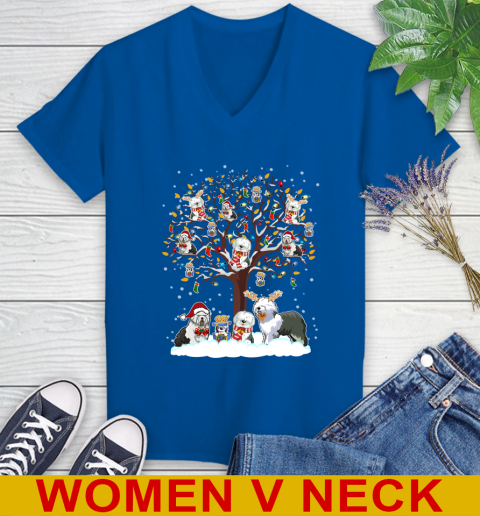 Old english Sheep dog dog pet lover light christmas tree shirt 81