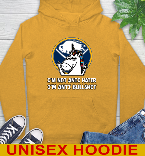 Buffalo Sabres NHL Hockey Unicorn I'm Not Anti Hater I'm Anti Bullshit Hoodie 3