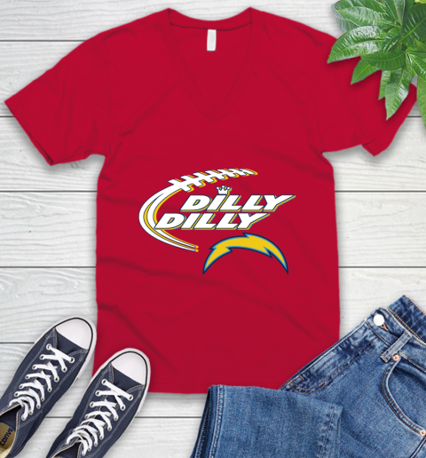 NFL Los Angeles Chargers Dilly Dilly Football Sports V-Neck T-Shirt 8