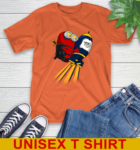NHL Hockey Nashville Predators Deadpool Minion Marvel Shirt T-Shirt 4