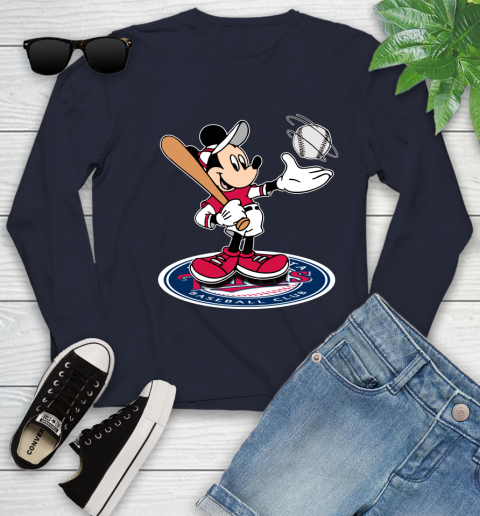 MLB Baseball Minnesota Twins Cheerful Mickey Disney Shirt Youth Long Sleeve 3