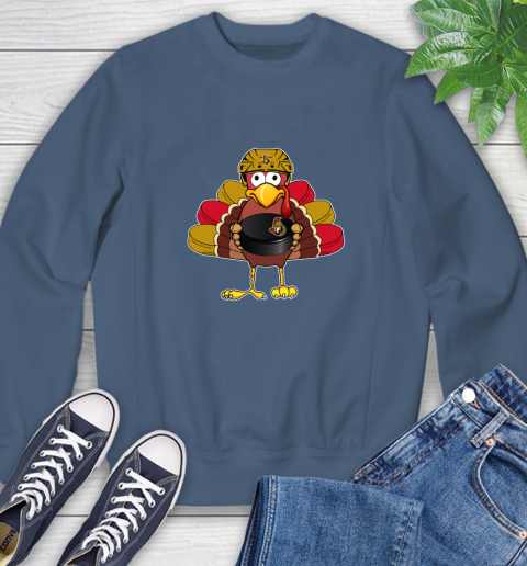 Ottawa Senators Turkey Thanksgiving Day Sweatshirt 7