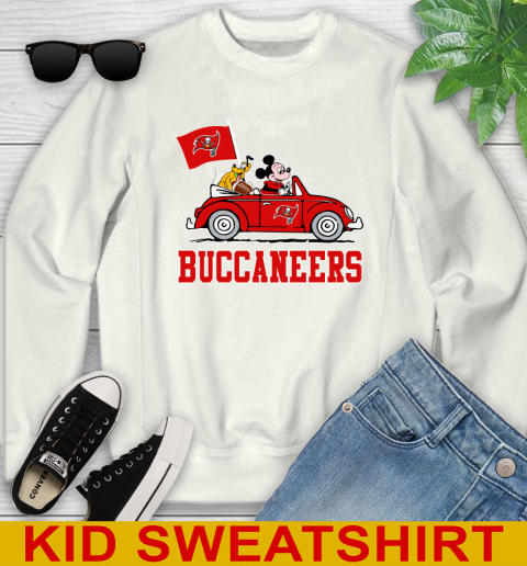 NFL Football Tampa Bay Buccaneers Pluto Mickey Driving Disney Shirt Youth Sweatshirt