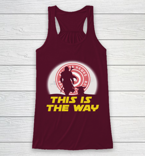 Atlanta Hawks NBA Basketball Star Wars Yoda And Mandalorian This Is The Way Racerback Tank 2