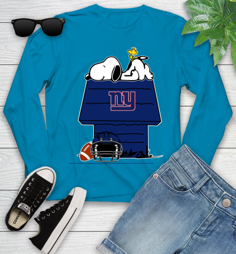 New York Giants NFL Football Snoopy Woodstock The Peanuts Movie Youth Long Sleeve 7