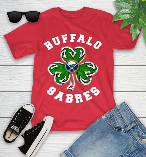 NHL Buffalo Sabres Three Leaf Clover St Patrick's Day Hockey Sports Youth T-Shirt 13