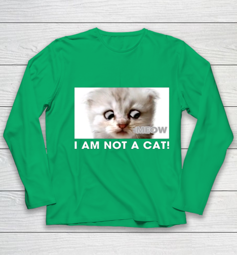 I am not a cat shirt funny video zoom call cat Youth Long Sleeve 4