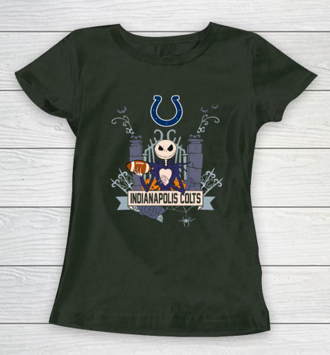 NFL Indianapolis Colts Football Jack Skellington Halloween Women's T-Shirt 4