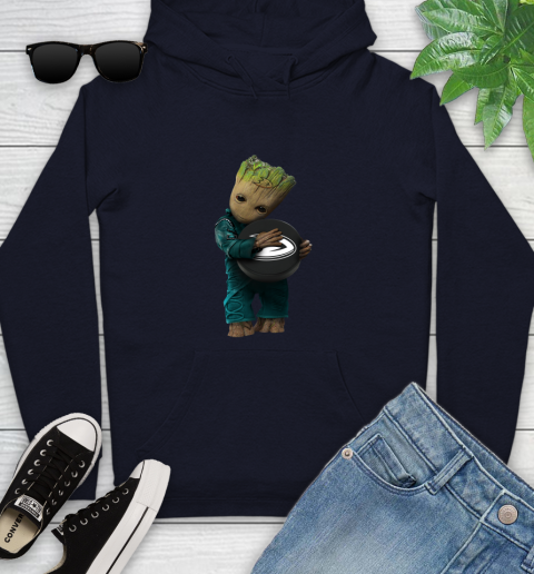 NHL Groot Guardians Of The Galaxy Hockey Sports Anaheim Ducks Youth Hoodie 4