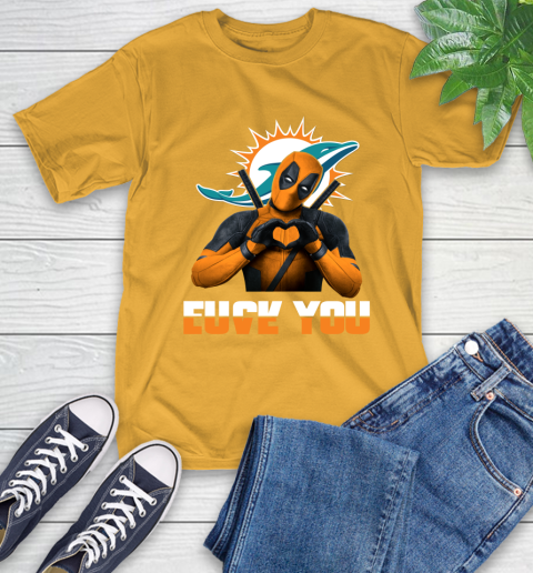 NHL Miami Dolphins Deadpool Love You Fuck You Football Sports T-Shirt 2