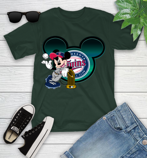 MLB Minnesota Twins The Commissioner's Trophy Mickey Mouse Disney Youth T-Shirt 5
