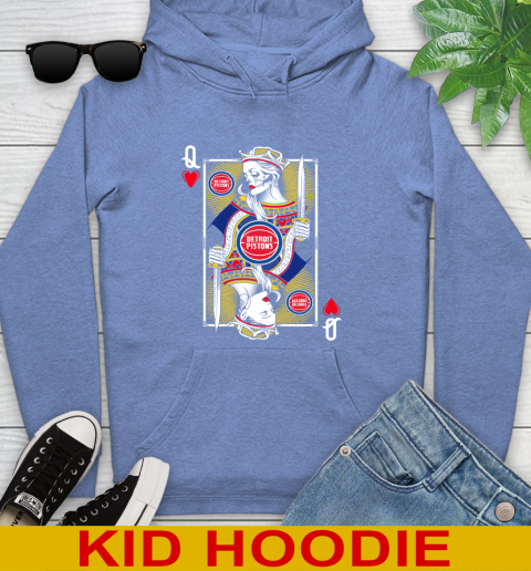 NBA Basketball Detroit Pistons The Queen Of Hearts Card Shirt Youth Hoodie 12