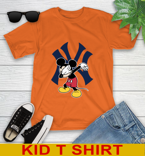 New York Yankees MLB Baseball Dabbing Mickey Disney Sports Youth T-Shirt 7