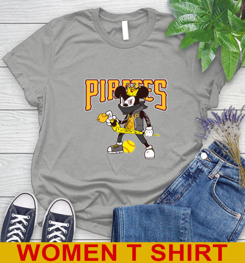 Pittsburgh Pirates MLB Baseball Mickey Peace Sign Sports Women's T-Shirt 11