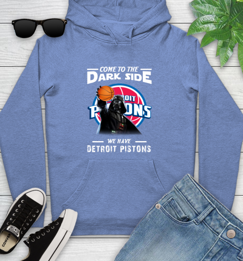 NBA Come To The Dark Side We Have Detroit Pistons Star Wars Darth Vader Basketball Youth Hoodie 13