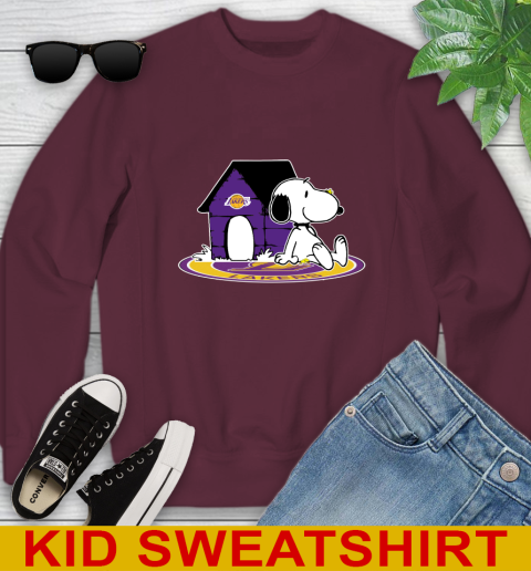 NBA Basketball Los Angeles Lakers Snoopy The Peanuts Movie Shirt Youth Sweatshirt 5