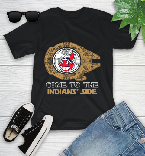 MLB Come To The Cleveland Indians Side Star Wars Baseball Sports Youth T-Shirt