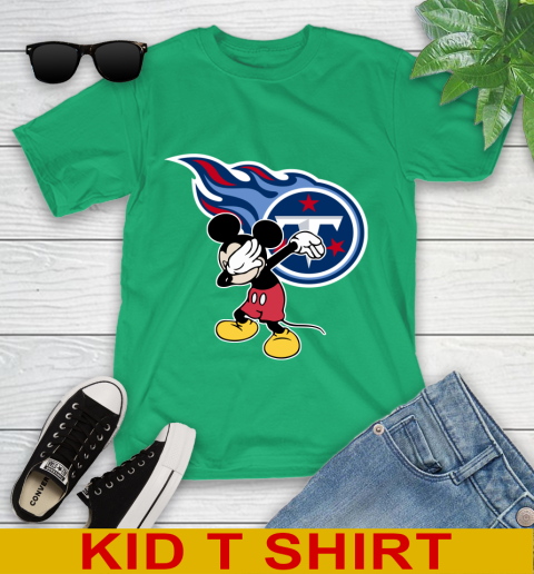 Tennessee Titans NFL Football Dabbing Mickey Disney Sports Youth T-Shirt 6