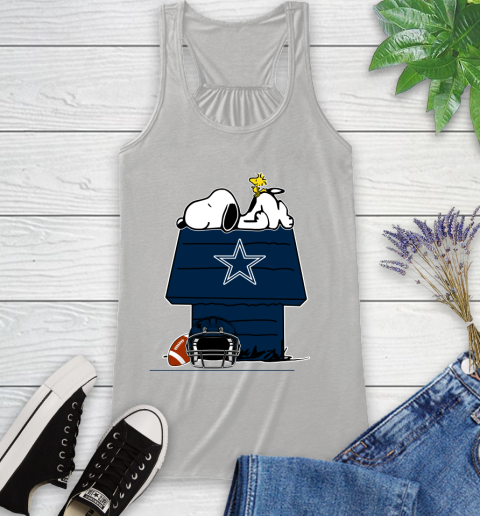 Dallas Cowboys NFL Football Snoopy Woodstock The Peanuts Movie Racerback Tank