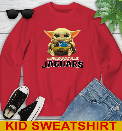 NFL Football Jacksonville Jaguars Baby Yoda Star Wars Shirt Youth Sweatshirt 8