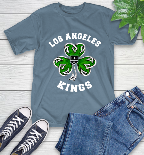 NHL Los Angeles Kings Three Leaf Clover St Patrick's Day Hockey Sports T-Shirt 8