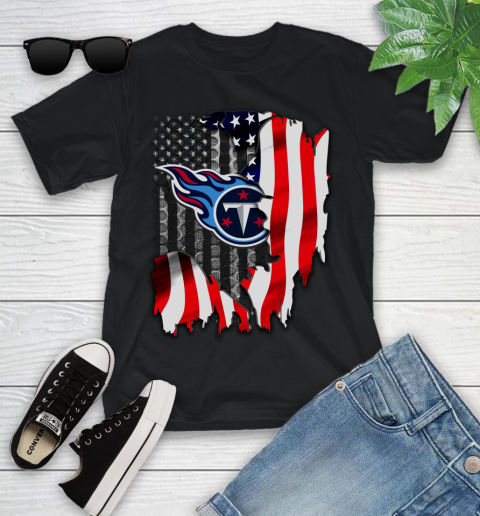 Tennessee Titans NFL Football American Flag Youth T-Shirt