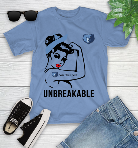NBA Memphis Grizzlies Girl Unbreakable Basketball Sports Youth T-Shirt 9
