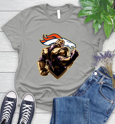 NFL Thanos Avengers Endgame Football Sports Denver Broncos Women's T-Shirt 10