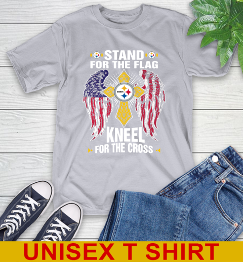 NFL Football Pittsburgh Steelers Stand For Flag Kneel For The Cross Shirt T-Shirt 5