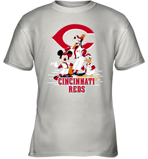 Cincinnati Reds Mickey Donald And Goofy Baseball Youth T-Shirt