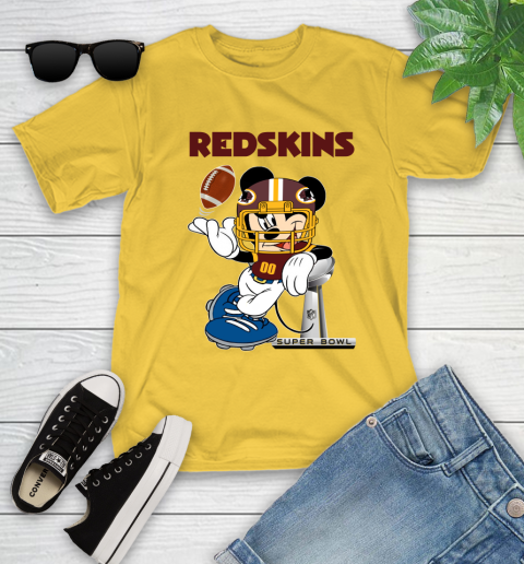 NFL Washington Redskins Mickey Mouse Disney Super Bowl Football T Shirt Youth T-Shirt 8