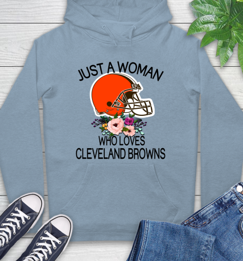 NFL Just A Woman Who Loves Cleveland Browns Football Sports Hoodie 6