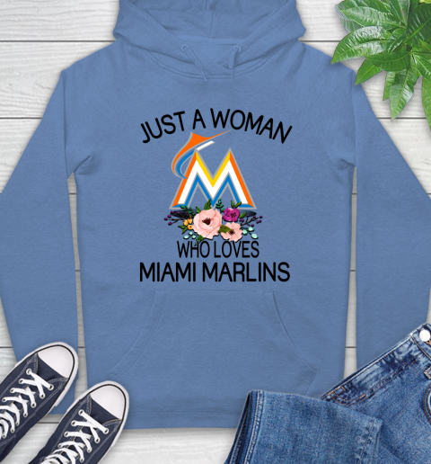 MLB Just A Woman Who Loves Miami Marlins Baseball Sports Hoodie 9