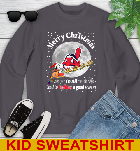 Cleveland Indians Merry Christmas To All And To Indians A Good Season MLB Baseball Sports Youth Sweatshirt 5