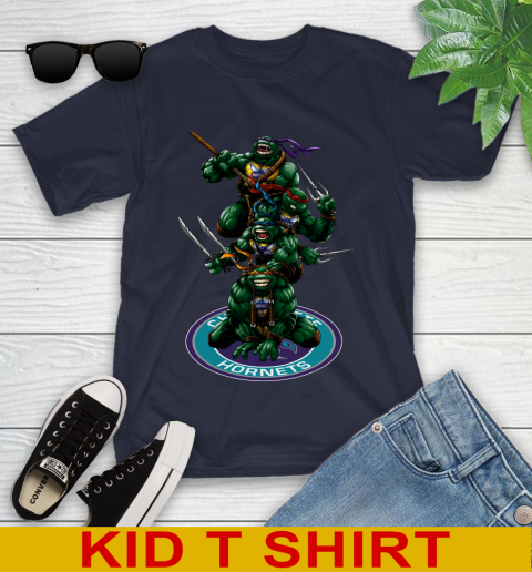 NBA Basketball Charlotte Hornets Teenage Mutant Ninja Turtles Shirt Youth T-Shirt 3