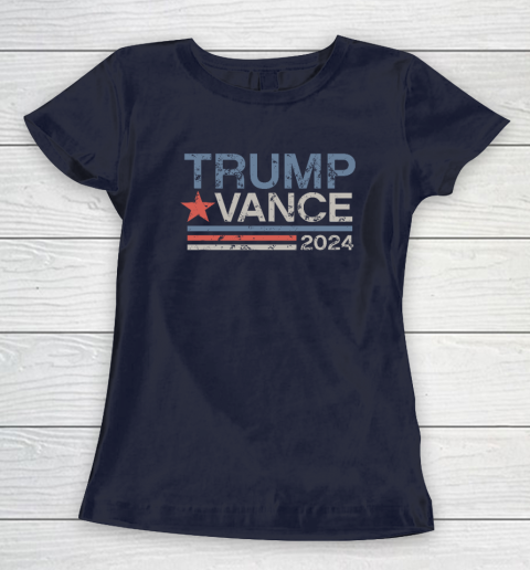 Trump Vance 2024 Retro Stripe Trump JD Vance Women's T-Shirt 2