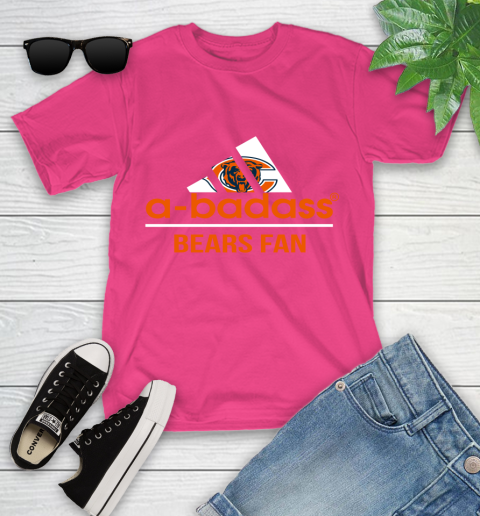 NFL A Badass Chicago Bears Fan Adidas Football Sports Youth T-Shirt 11