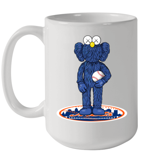 MLB Baseball New York Mets Kaws Bff Blue Figure Shirt Ceramic Mug 15oz