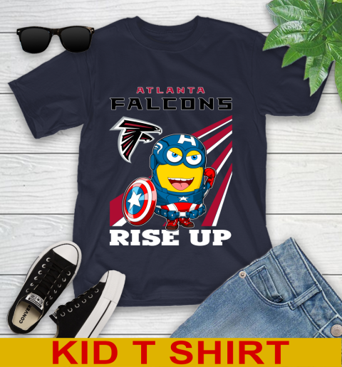 NFL Football Atlanta Falcons Captain America Marvel Avengers Minion Shirt Youth T-Shirt 2