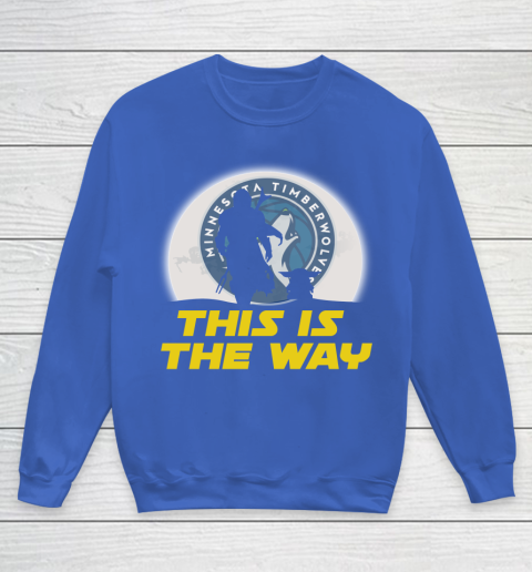 Minnesota Timberwolves NBA Basketball Star Wars Yoda And Mandalorian This Is The Way Youth Sweatshirt 6